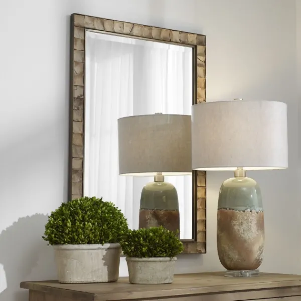 Decorative Mirrors-Kirkland's Home Gold Coconut Shell Inlay Framed Mirror