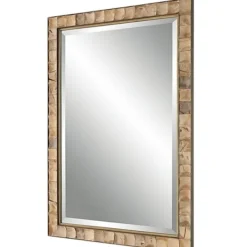 Decorative Mirrors-Kirkland's Home Gold Coconut Shell Inlay Framed Mirror