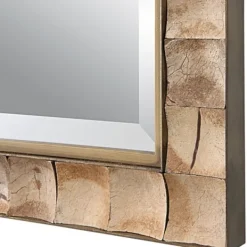 Decorative Mirrors-Kirkland's Home Gold Coconut Shell Inlay Framed Mirror