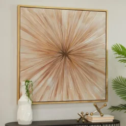 Canvas Art-Kirkland's Home Gold Contemporary Burst Framed Canvas Art Print Gold/Silver