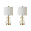 Table Lamps-Kirkland's Home Gold Curved Glass Table Lamps, Set Of 2 White