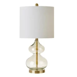 Table Lamps-Kirkland's Home Gold Curved Glass Table Lamps, Set Of 2 White