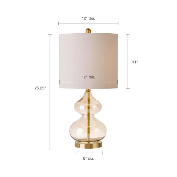 Table Lamps-Kirkland's Home Gold Curved Glass Table Lamps, Set Of 2 White
