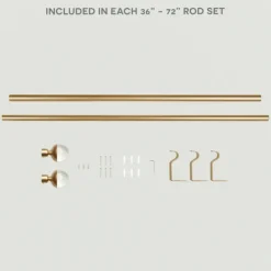 Curtain Rods & Hardware-Kirkland's Home Gold Eleanor Curtain Rod Set, 72 In.