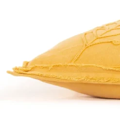 Pillows-Kirkland's Home Gold Embroidered Botanical Pillow Yellow
