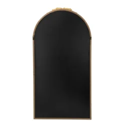 Decorative Mirrors-Kirkland's Home Gold Floral Top Arch Frame Floor Mirror, 27X52 In.