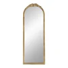 Decorative Mirrors-Kirkland's Home Gold Floral Top Arch Frame Floor Mirror, 19X55 In.