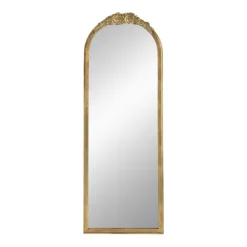 Decorative Mirrors-Kirkland's Home Gold Floral Top Arch Frame Floor Mirror, 19X55 In.