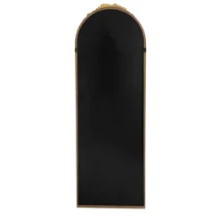 Decorative Mirrors-Kirkland's Home Gold Floral Top Arch Frame Floor Mirror, 19X55 In.