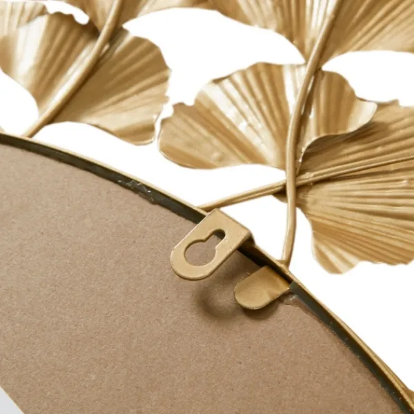 Decorative Mirrors-Kirkland's Home Gold Foil Leaf Framed Round Wall Mirror