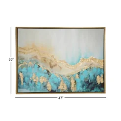 Framed Art-Kirkland's Home Gold Geode Slice Framed Canvas Art Print Blue/White/Gold