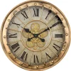 Clocks-Kirkland's Home Gold Gilded Frame Round Wall Clock