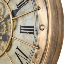 Clocks-Kirkland's Home Gold Gilded Frame Round Wall Clock