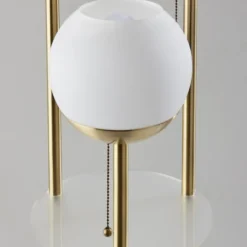 Floor Lamps-Kirkland's Home Gold Globe 3-Light Shelf Floor Lamp Gold/White