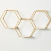 Shelves-Kirkland's Home Gold Hexagonal Metal Frame White Wall Shelf
