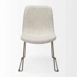 Dining Chairs-Kirkland's Home Gold Iron And Fabric Dining Chairs, Set Of 2 Ivory