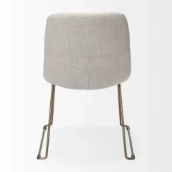 Dining Chairs-Kirkland's Home Gold Iron And Fabric Dining Chairs, Set Of 2 Ivory