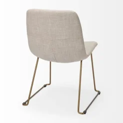 Dining Chairs-Kirkland's Home Gold Iron And Fabric Dining Chairs, Set Of 2 Ivory