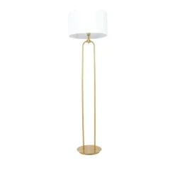 Floor Lamps-Kirkland's Home Gold Iron Arch Base Floor Lamp White