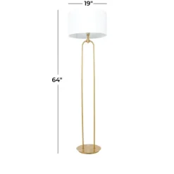 Floor Lamps-Kirkland's Home Gold Iron Arch Base Floor Lamp White