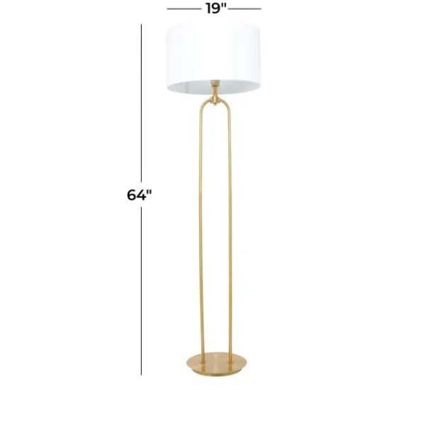Floor Lamps-Kirkland's Home Gold Iron Arch Base Floor Lamp White