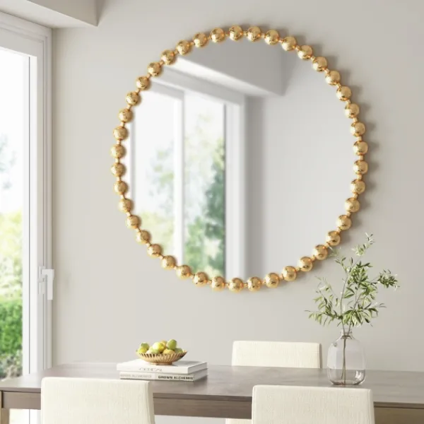 Decorative Mirrors-Kirkland's Home Gold Iron Spiral Round Wall Mirror