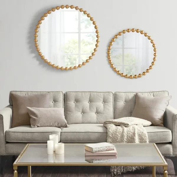 Decorative Mirrors-Kirkland's Home Gold Iron Spiral Round Wall Mirror