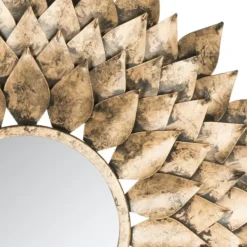 Decorative Mirrors-Kirkland's Home Gold Iron Sunburst Round Frame Mirror
