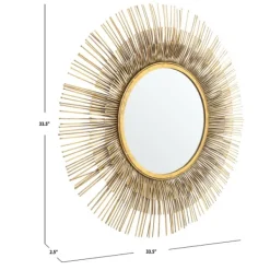 Decorative Mirrors-Kirkland's Home Gold Layered Burst Frame Round Wall Mirror