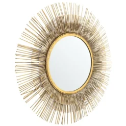 Decorative Mirrors-Kirkland's Home Gold Layered Burst Frame Round Wall Mirror