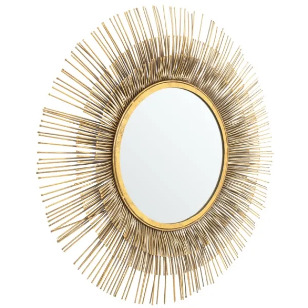 Decorative Mirrors-Kirkland's Home Gold Layered Burst Frame Round Wall Mirror