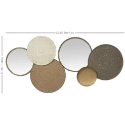 Wall Plaques-Kirkland's Home Gold Layered Plates With Mirrors Wall Plaque Gold/Gray