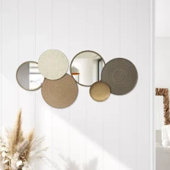 Wall Plaques-Kirkland's Home Gold Layered Plates With Mirrors Wall Plaque Gold/Gray