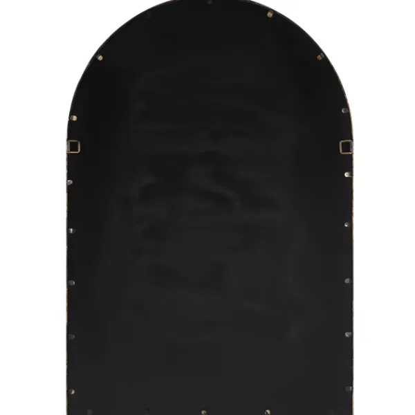 Decorative Mirrors-Kirkland's Home Gold Leaf Metal Windowpane Arch Frame Mirror