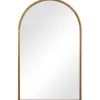Decorative Mirrors-Kirkland's Home Gold Leaf Thin Arch Frame Mirror