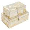 Baskets & Boxes-Kirkland's Home Gold Leather Hide Rustic 2-Pc. Box Set Gold/White
