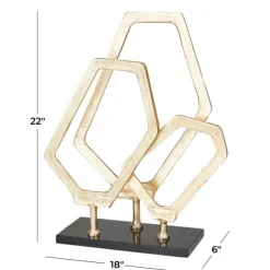 Statues & Figurines-Kirkland's Home Gold Marble Layered Geometric Loops Statue Gold/Black