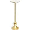 Accent & End Tables-Kirkland's Home Gold Marble Top Pedestal Cocktail Table Gold/White
