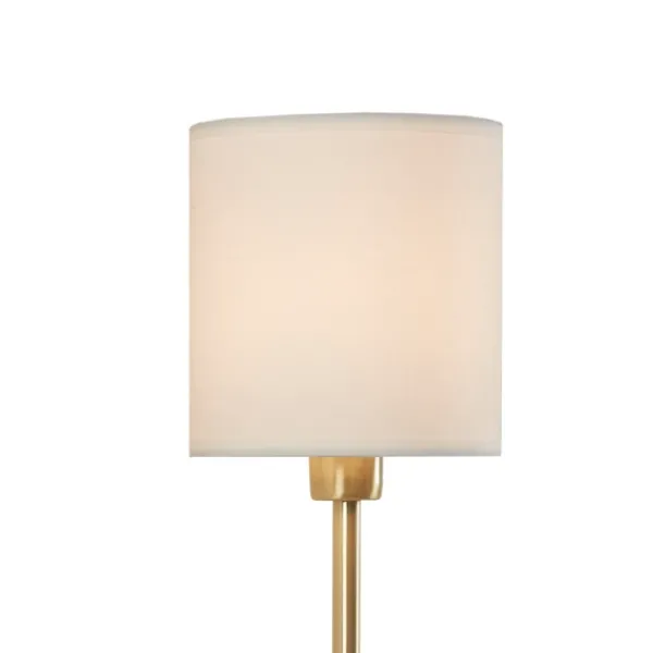 Sconces-Kirkland's Home Gold Metal & White Shade Wall Sconces, Set Of 2