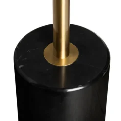 Floor Lamps-Kirkland's Home Gold Metal And Black Marble Base Floor Lamp White