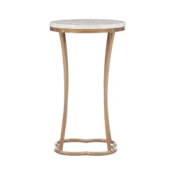 Accent & End Tables-Kirkland's Home Gold Metal And Capiz Shell Top Accent Table