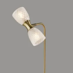 Table Lamps-Kirkland's Home Gold Metal And Dual Glass Shade Table Lamp White
