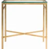Accent & End Tables-Kirkland's Home Gold Metal And Glass Side Table Gold/Clear