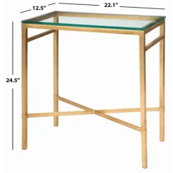 Accent & End Tables-Kirkland's Home Gold Metal And Glass Side Table Gold/Clear
