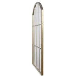 Decorative Mirrors-Kirkland's Home Gold Metal Arch Frame Pane Overlay Wall Mirror