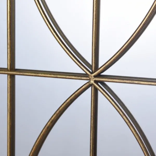 Decorative Mirrors-Kirkland's Home Gold Metal Arch Fretwork Wall Mirror