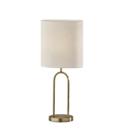 Table Lamps-Kirkland's Home Gold Metal Arched Table Lamp Ivory