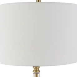 Table Lamps-Kirkland's Home Gold Metal Cone Base Table Lamp White