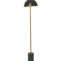 Floor Lamps-Kirkland's Home Gold Metal Dome Shade Floor Lamp Black