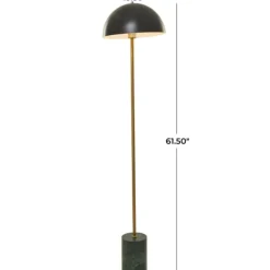 Floor Lamps-Kirkland's Home Gold Metal Dome Shade Floor Lamp Black